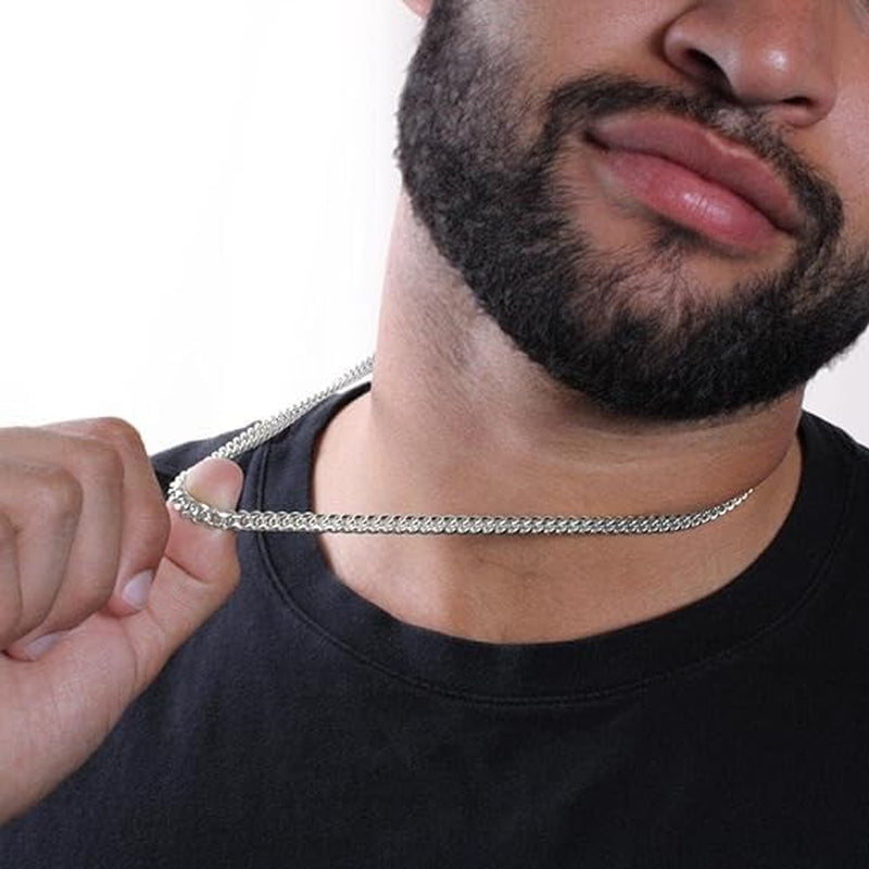 Collar Cubano Para Hombre Cadena Hombres Regalos Originales - Ideas De Regalo Para Él Navidad Cumpleaños - Set De Regalo Con DEDICACIÓN Incluido