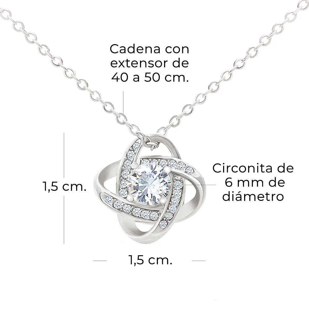 Collar De Nudo Con Tarjeta Dedicatoria "Recuerda De Quien Eres Nieta"