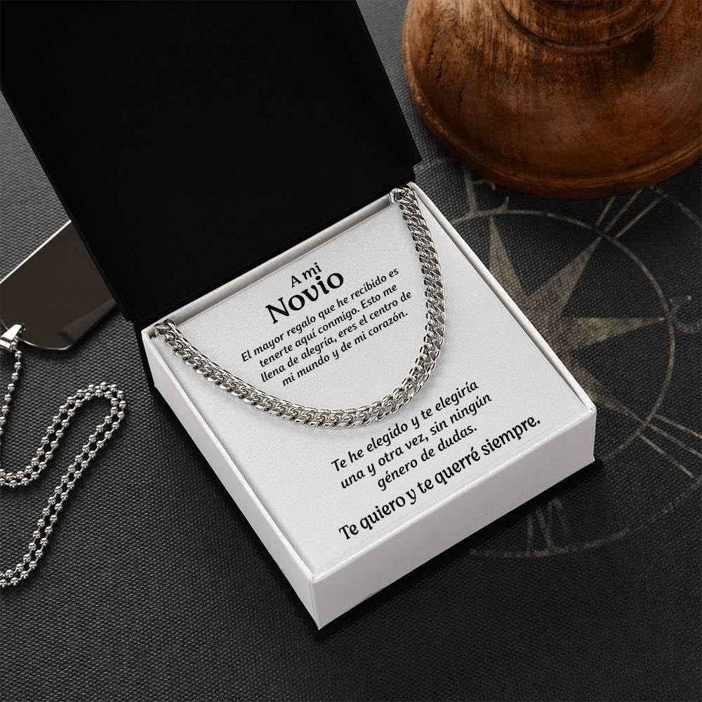 Collar Cubano Para Hombre Cadena Hombres Regalos Originales - Ideas De Regalo Para Él Navidad Cumpleaños - Set De Regalo Con DEDICACIÓN Incluido