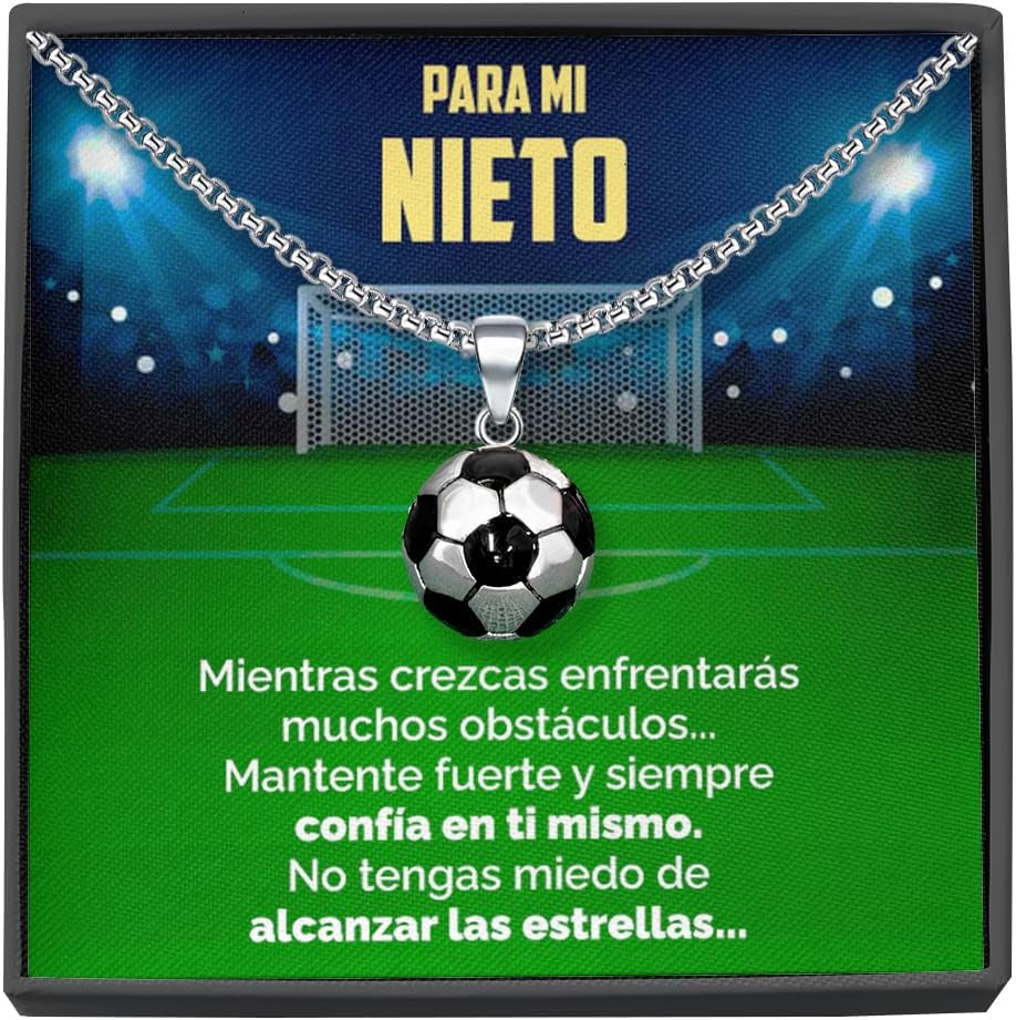 SOFIA FERRER Regalo Niño 10 Años, Colgante De Futbol Para Niños, Regalo Original Niño 8, 9, 10, 11, 12 Años, Collar Hombre Acero Inoxidable, Cosas De Futbol Para Niños, Navidad