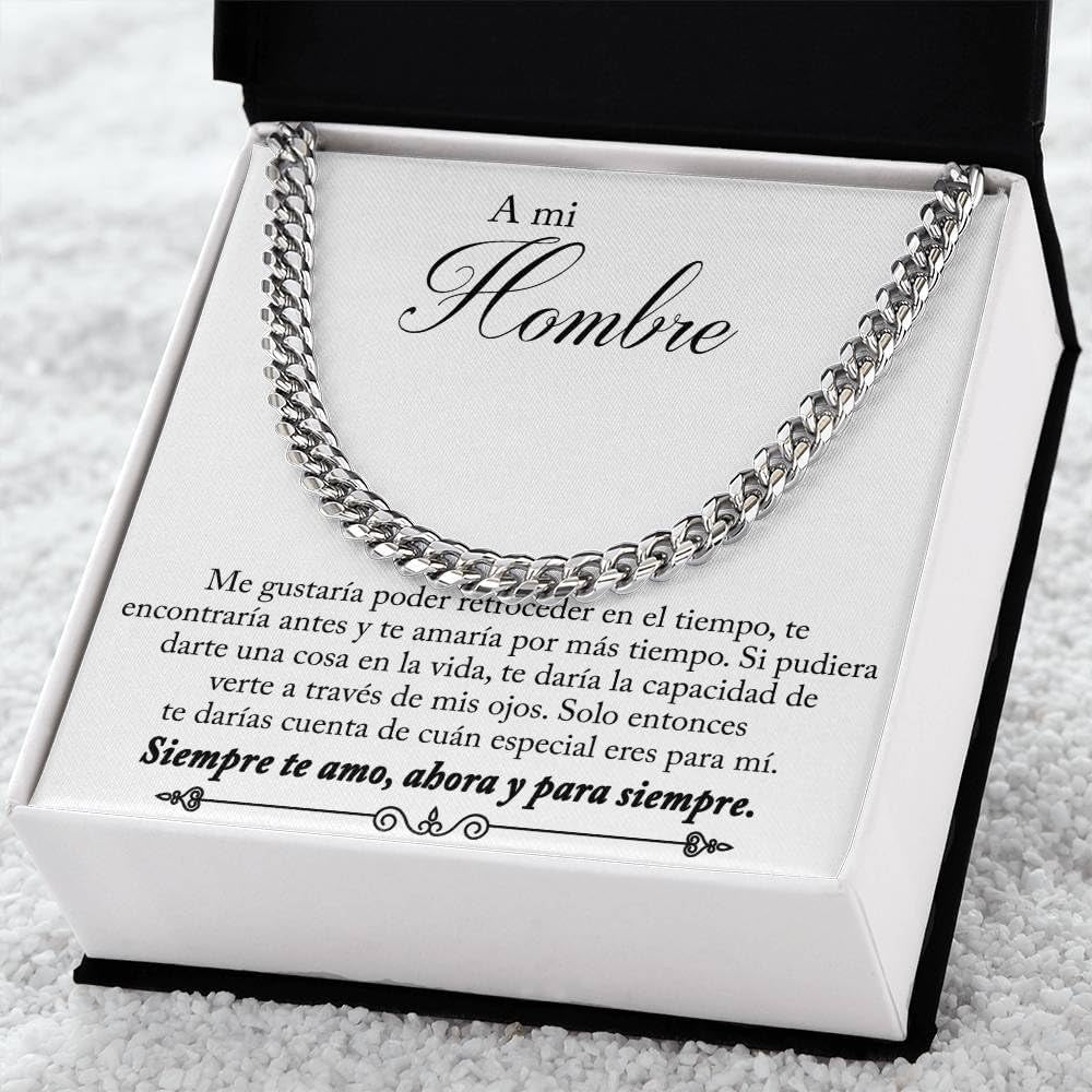 Collar Cubano Para Hombre Cadena Hombres Regalos Originales - Ideas De Regalo Para Él Navidad Cumpleaños - Set De Regalo Con DEDICACIÓN Incluido
