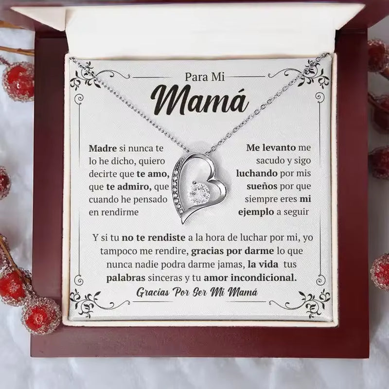 New Love Heart Necklace for Mom Women Mother'S Day Birthday Christmas Gift Fashion Jewelry with Box Dropshipping