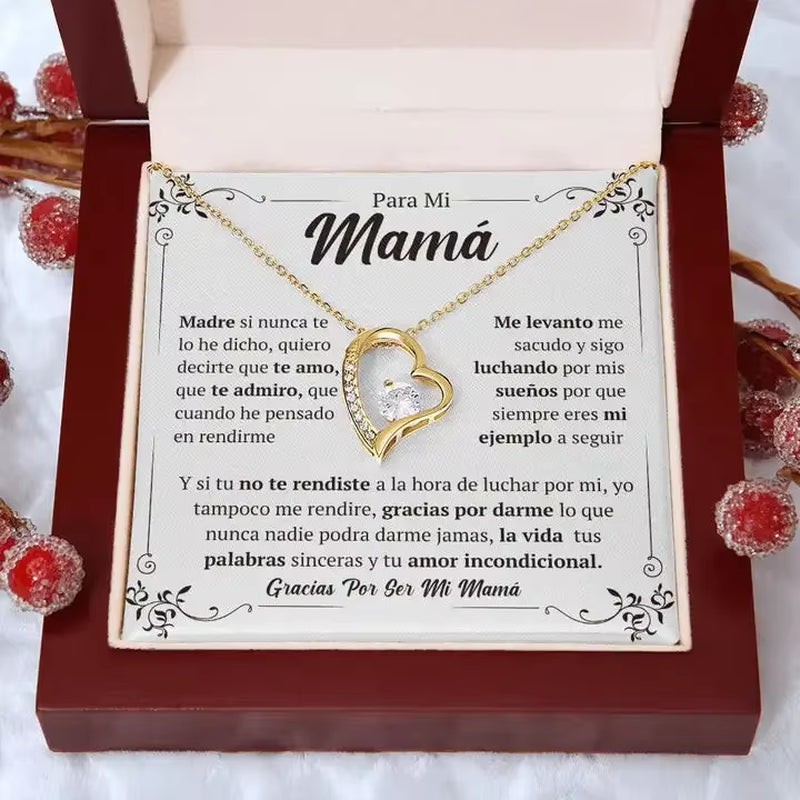 New Love Heart Necklace for Mom Women Mother'S Day Birthday Christmas Gift Fashion Jewelry with Box Dropshipping