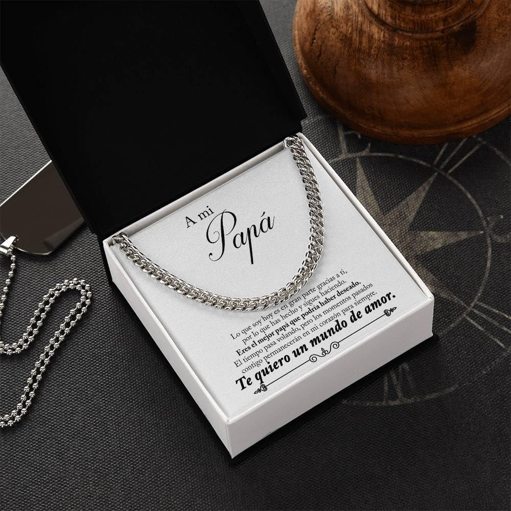 Collar Cubano Para Hombre Cadena Hombres Regalos Originales - Ideas De Regalo Para Él Navidad Cumpleaños - Set De Regalo Con DEDICACIÓN Incluido