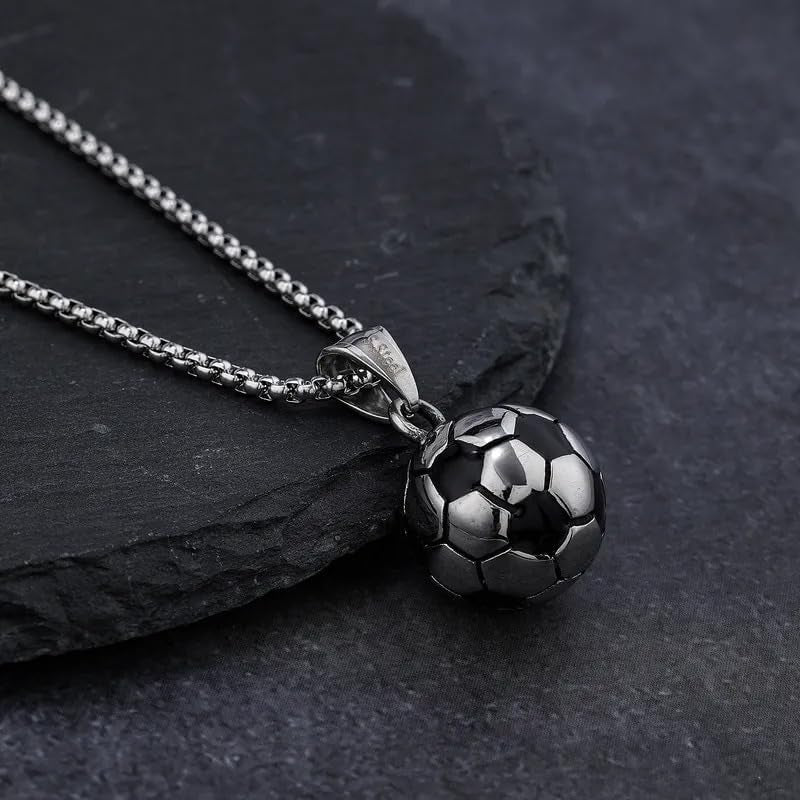 SOFIA FERRER Regalo Niño 10 Años, Colgante De Futbol Para Niños, Regalo Original Niño 8, 9, 10, 11, 12 Años, Collar Hombre Acero Inoxidable, Cosas De Futbol Para Niños, Navidad