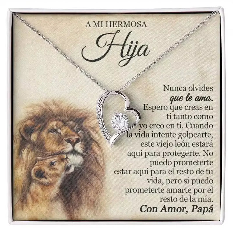 A Mi Hermosa Hija to My Daughter Heart Necklace Love Forever Necklace Gift for Daughter Fashion Jewelry with Box