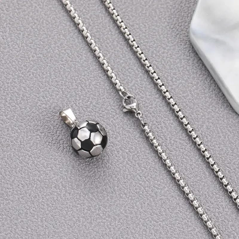 SOFIA FERRER Regalo Niño 10 Años, Colgante De Futbol Para Niños, Regalo Original Niño 8, 9, 10, 11, 12 Años, Collar Hombre Acero Inoxidable, Cosas De Futbol Para Niños, Navidad