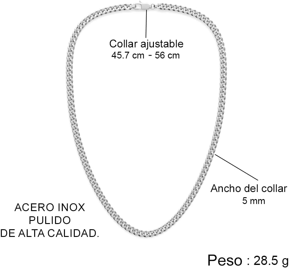 Collar Cubano Para Hombre Cadena Hombres Regalos Originales - Ideas De Regalo Para Él Navidad Cumpleaños - Set De Regalo Con DEDICACIÓN Incluido